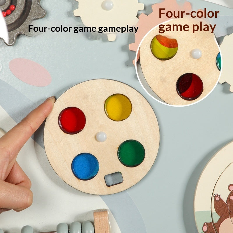 Tablero Sensorial Educativo de Madera para el Dormitorio Infantil