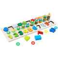Jouets en bois Montessori 3 en 1 pour l'apprentissage précoce des formes géométriques et des nombres