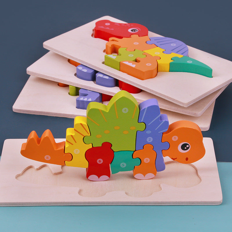 Jouets éducatifs pour enfants en bois Montessori tridimensionnels