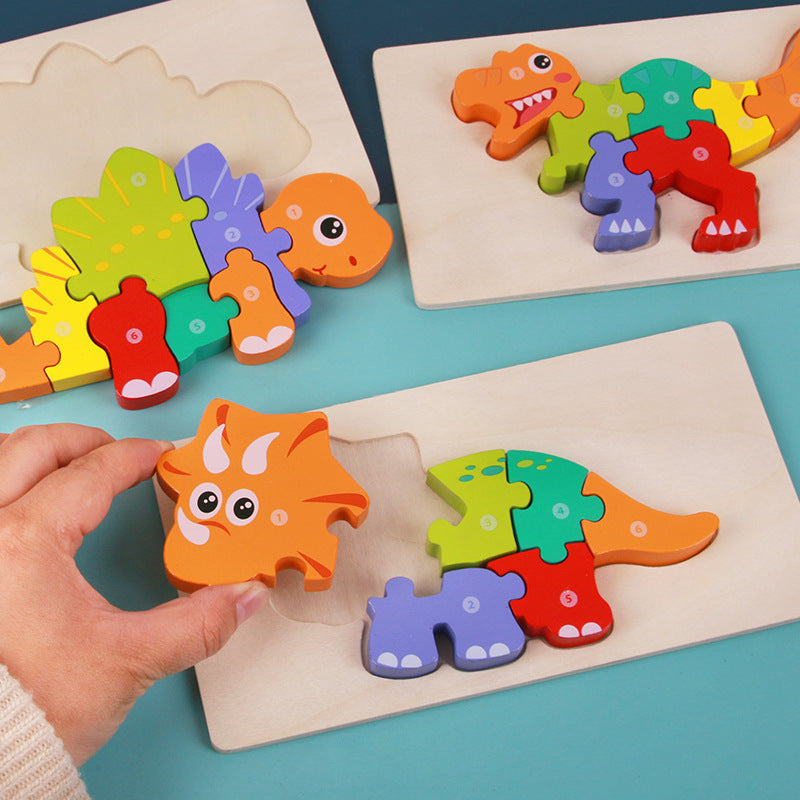 Jouets éducatifs pour enfants en bois Montessori tridimensionnels