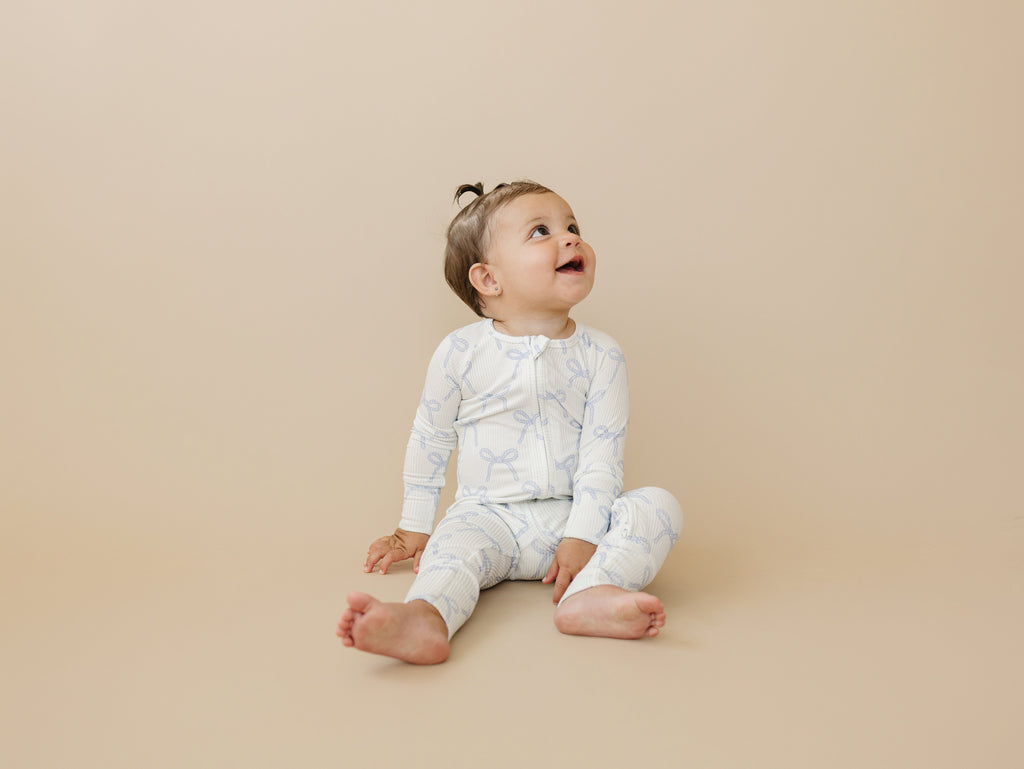 Pyjama zippé en bambou côtelé Blue Belle
