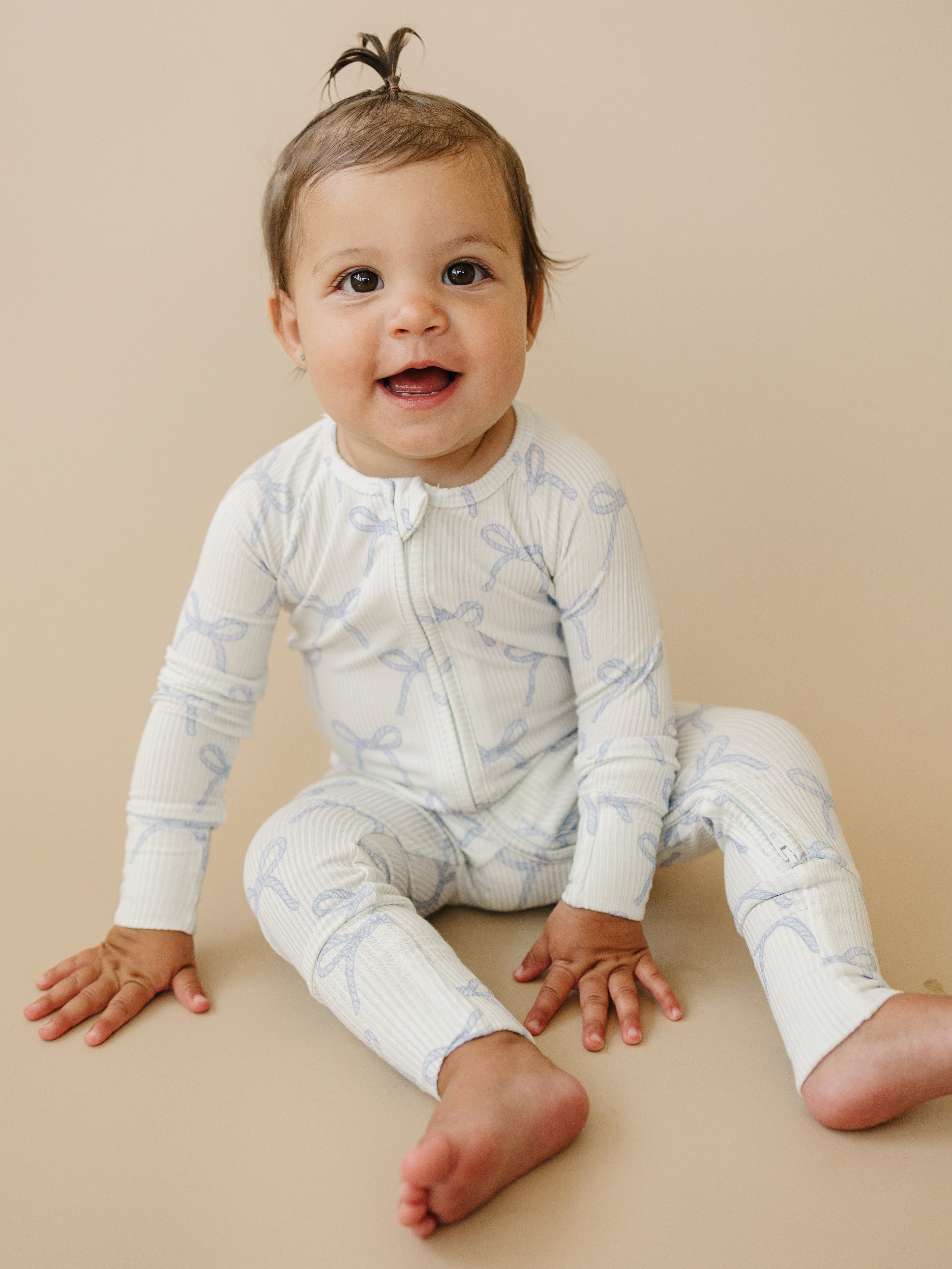 Pyjama zippé en bambou côtelé Blue Belle