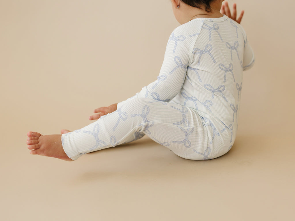 Pyjama zippé en bambou côtelé Blue Belle