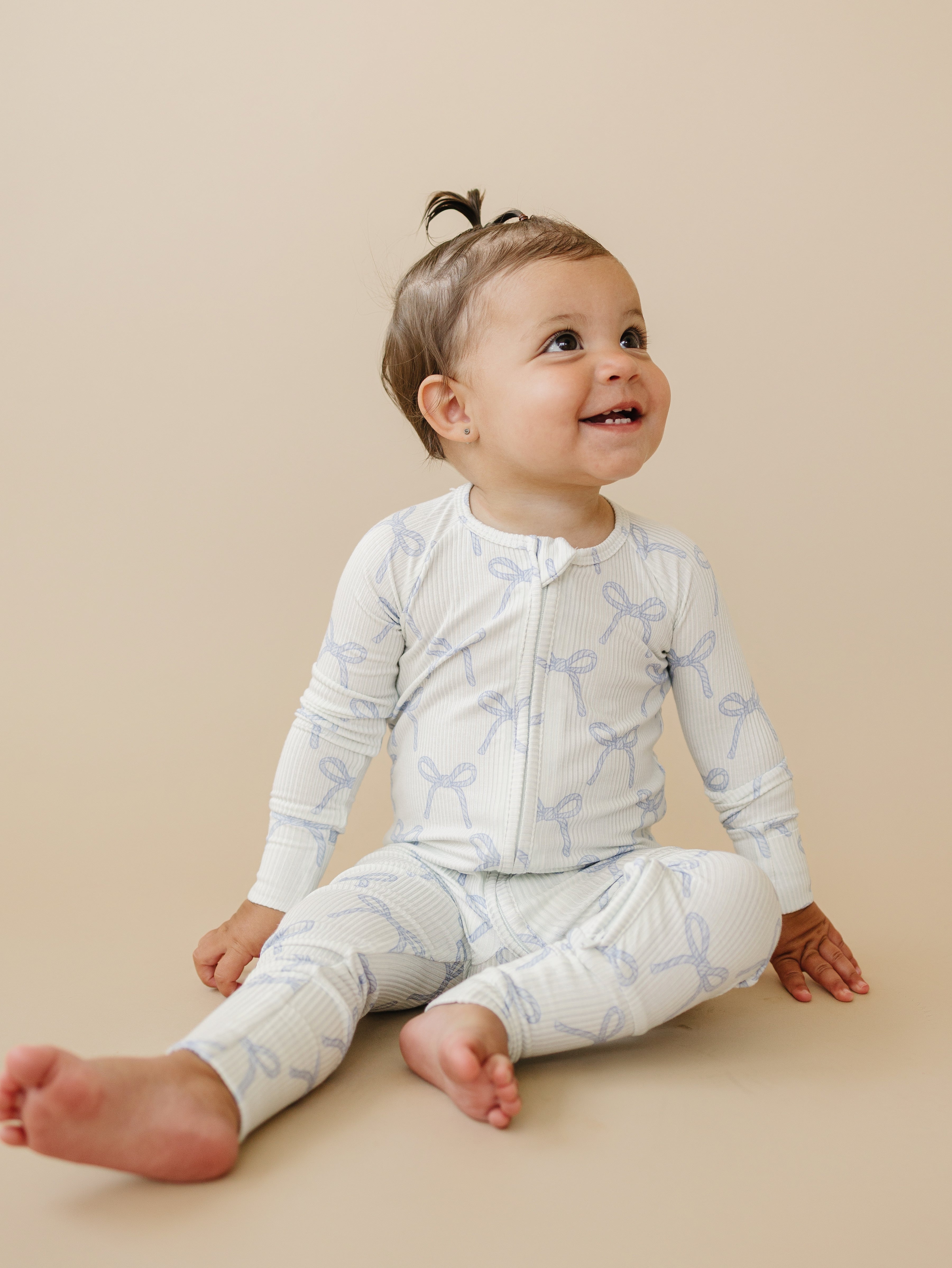 Pyjama zippé en bambou côtelé Blue Belle