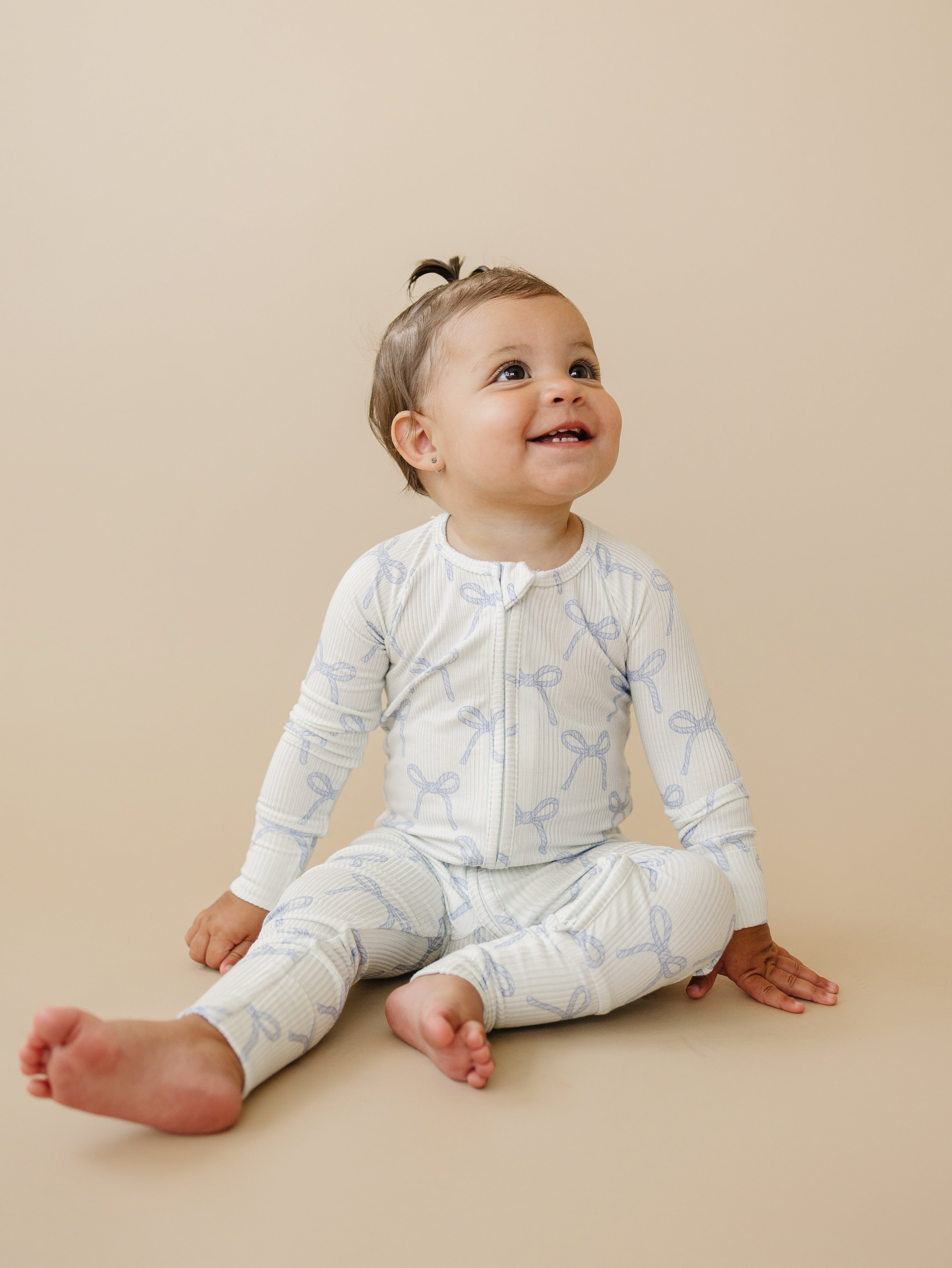 Pyjama zippé en bambou côtelé Blue Belle