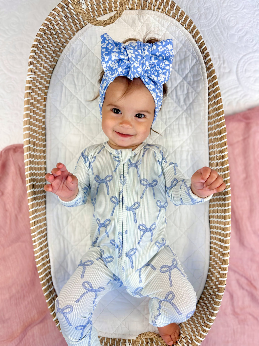 Pyjama zippé en bambou côtelé Blue Belle