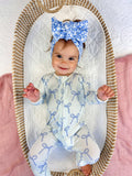 Pyjama zippé en bambou côtelé Blue Belle