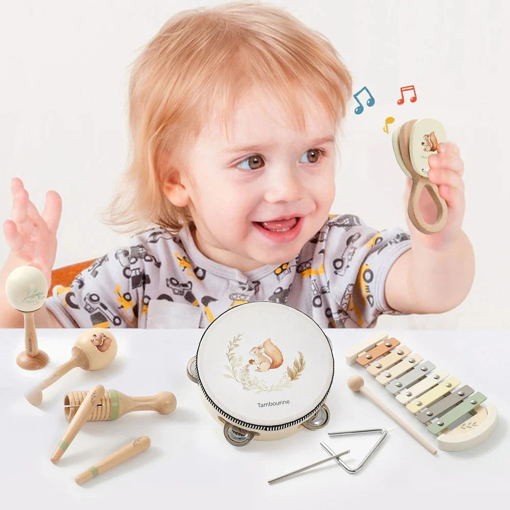 Instruments de Musique Montessori Bébé Tambour Xylophone Jouet