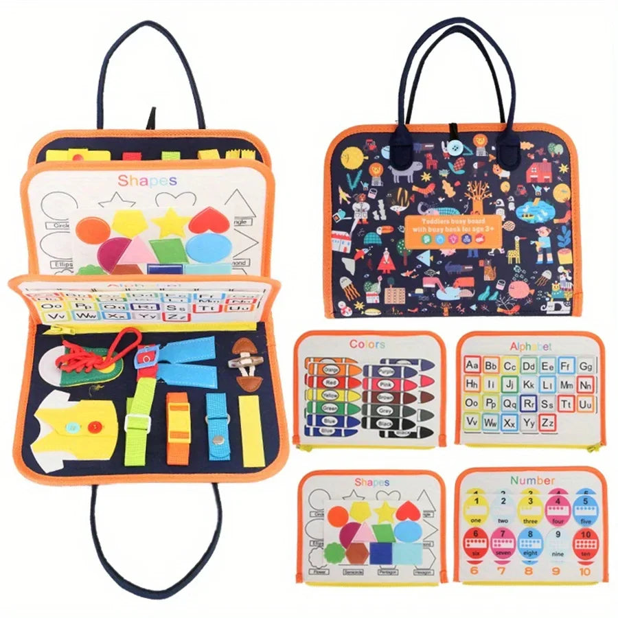 Tableau d'activités Montessori Sensoriel – Jeu Éducatif de Voyage