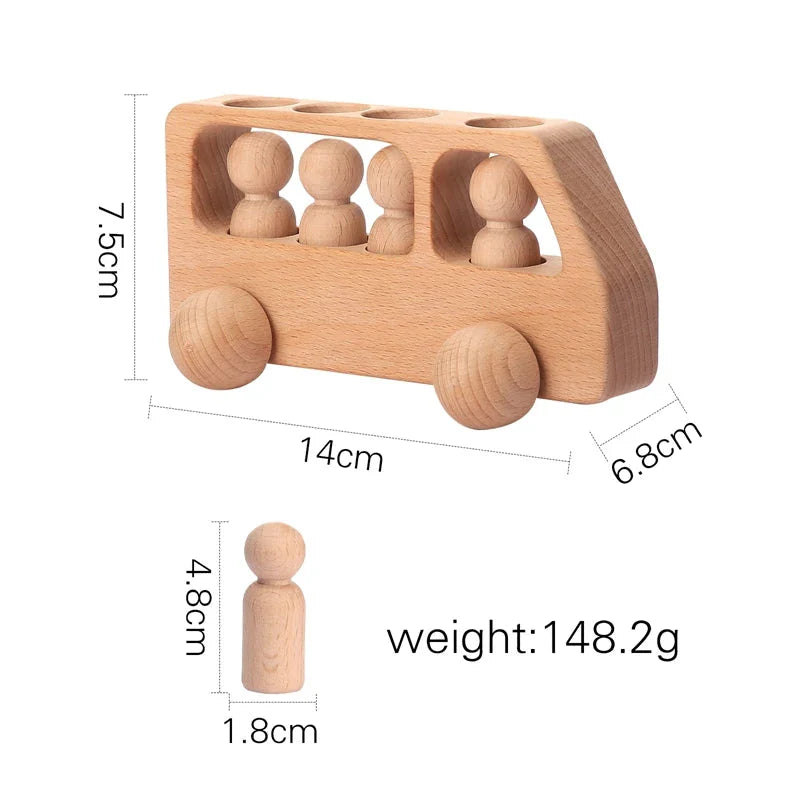 Juguete de cumpleaños de tren de madera Montessori para bebés