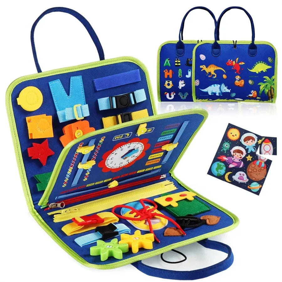 Tableau d'activités Montessori Sensoriel – Jeu Éducatif de Voyage
