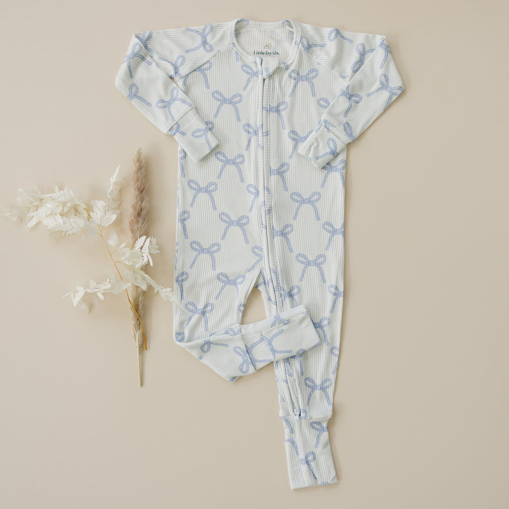 Pyjama zippé en bambou côtelé Blue Belle