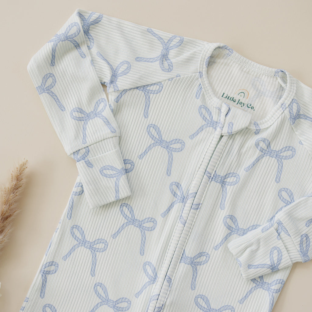 Pyjama zippé en bambou côtelé Blue Belle