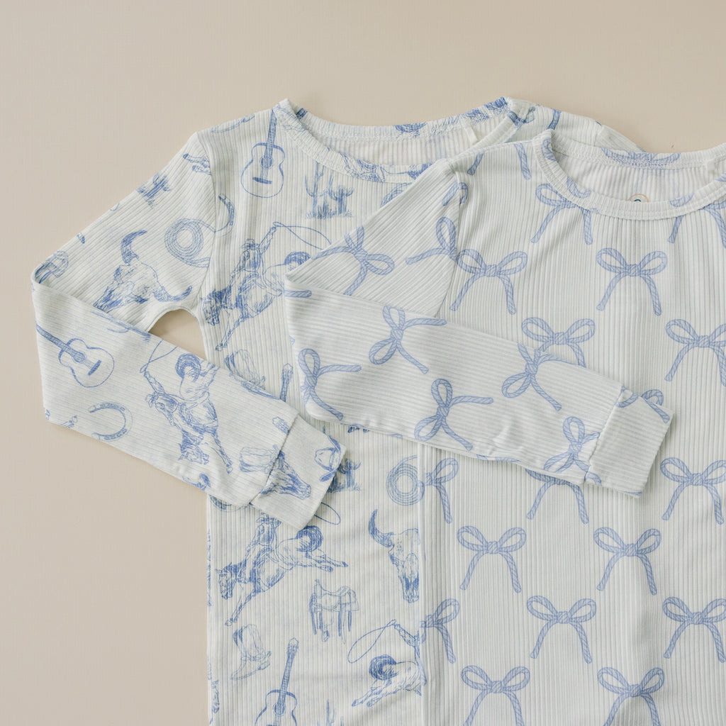 Pyjama zippé en bambou côtelé Blue Belle