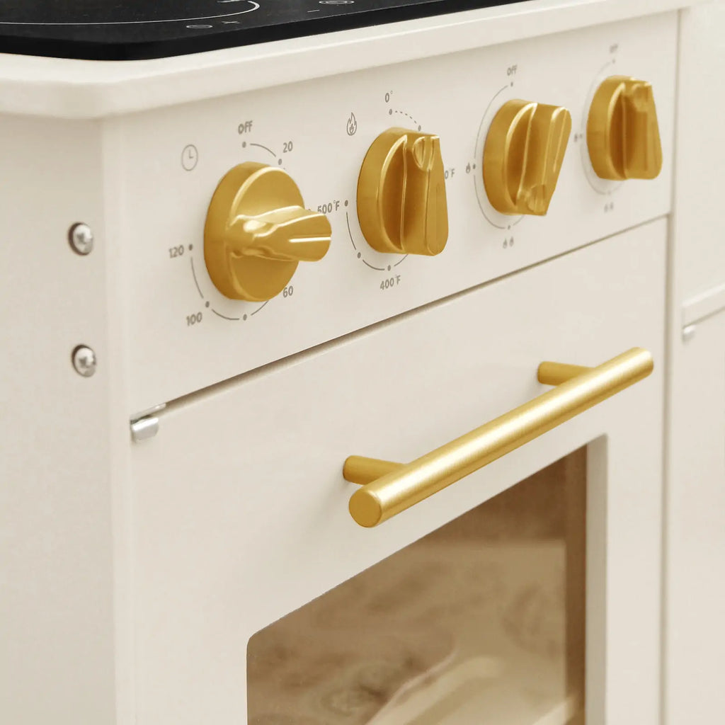 Cuisine de jeu emblématique en bois Tiny Land® – Ensemble de cuisine d'imitation crème pour enfants